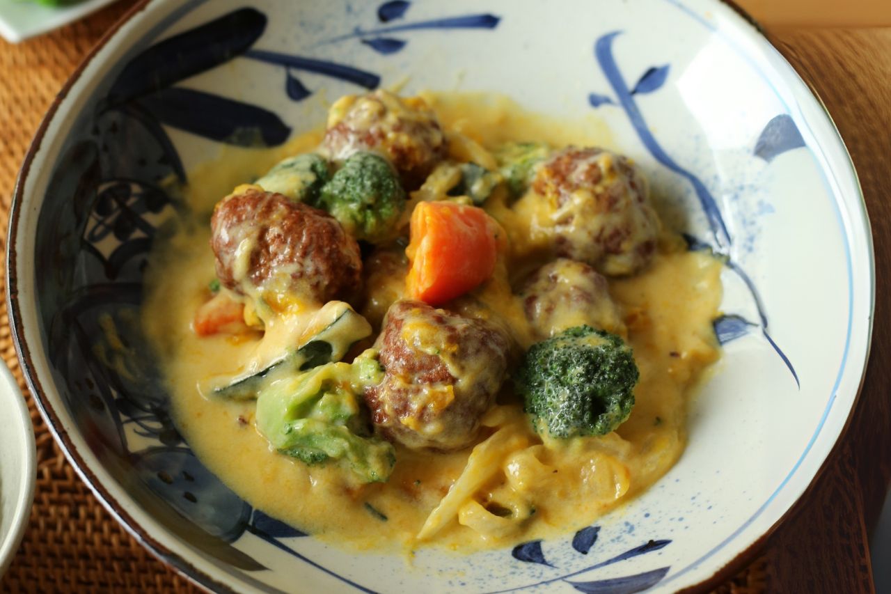 ミートボールのかぼちゃクリーム煮