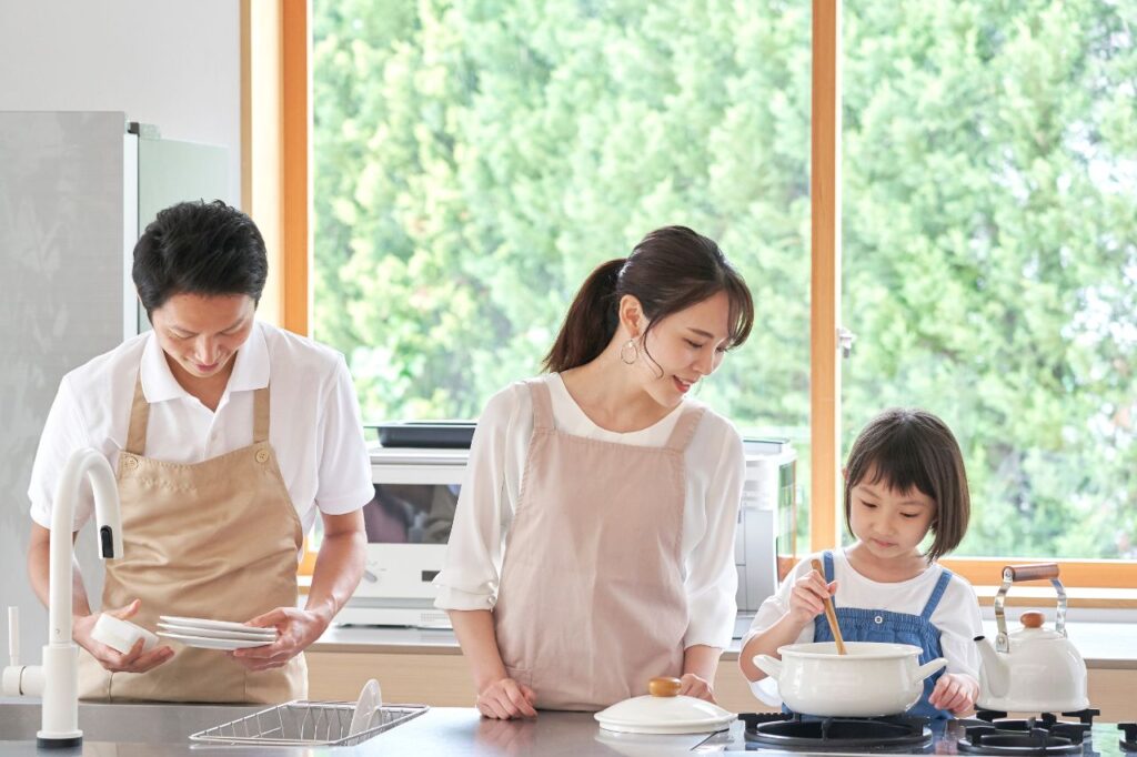 家族で料理